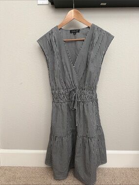Rachel Zoe Black and White Gingham Midi Dress